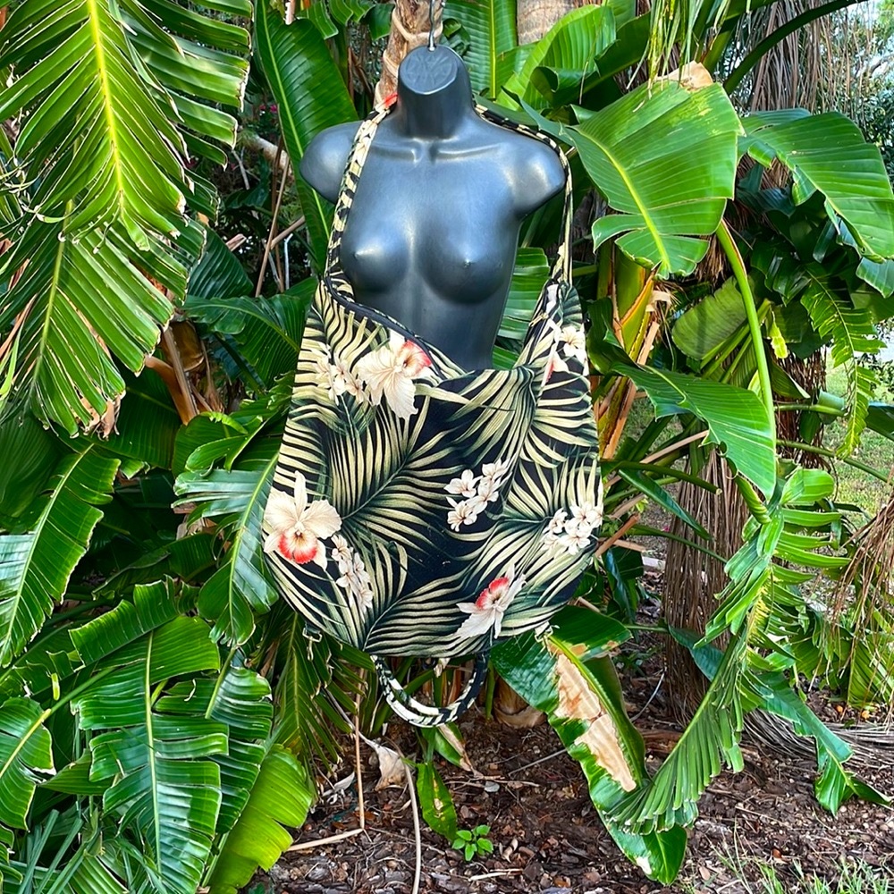 Tropical bark cloth garment bag